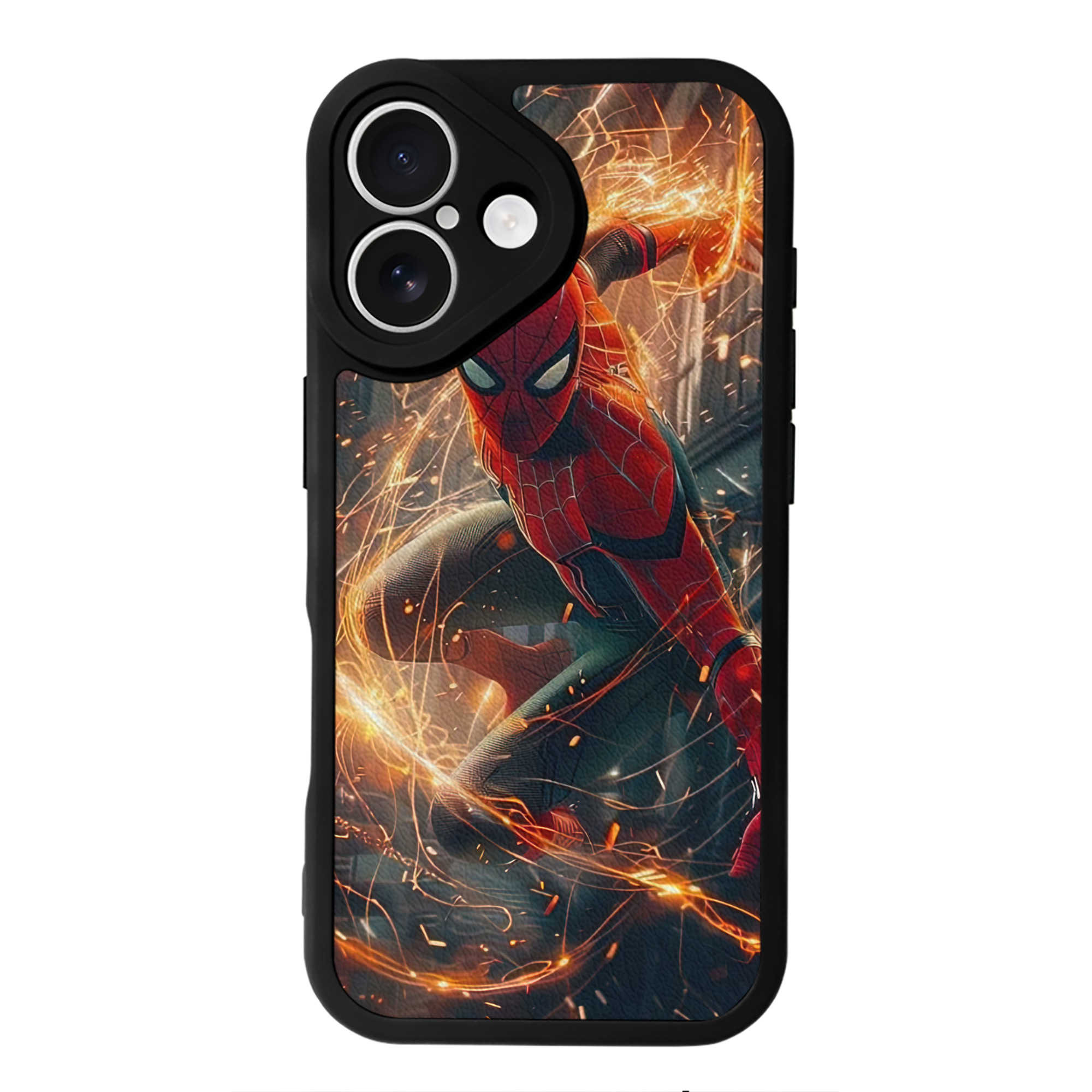 Spider Man スパイダーマン 【iPhone 16シリーズ対応】シリコンスマホケース（レザー調） 材質：シリコン